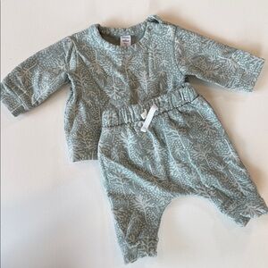Green Patterned Baby Outfit